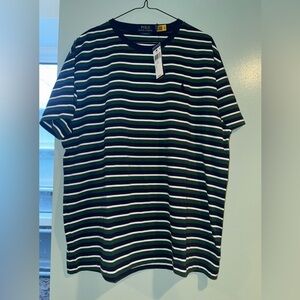 Polo by Ralph Lauren Men's Black and White Striped Tee